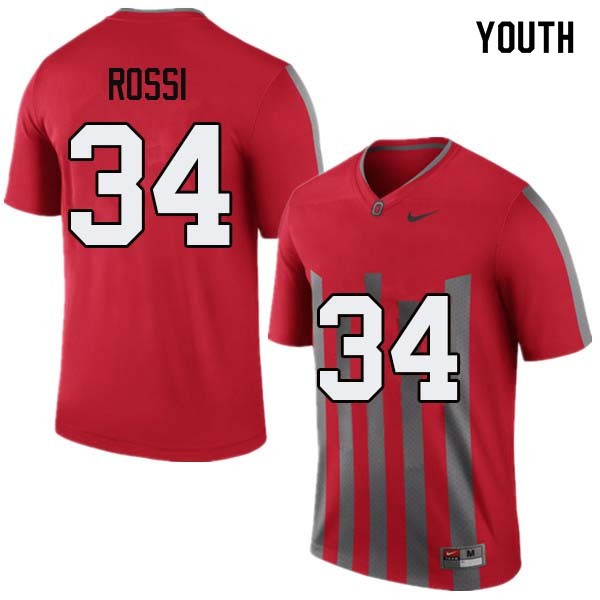Ohio State Buckeyes #34 Mitch Rossi Youth University Jersey Throwback